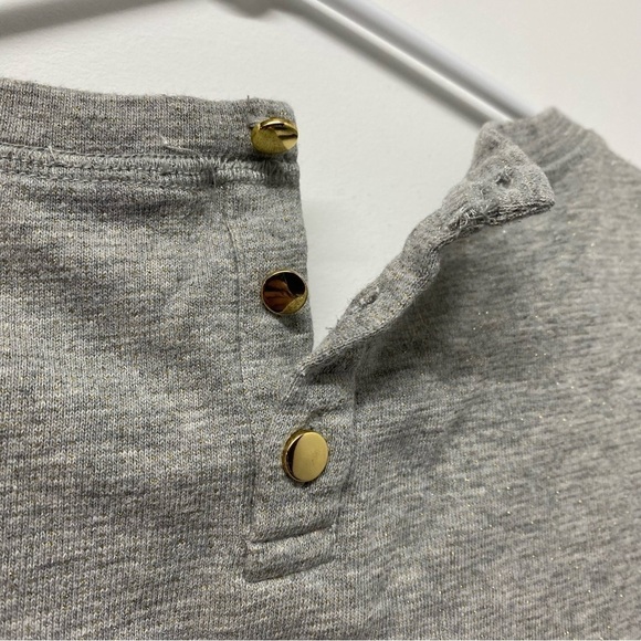 Tristan Women Sparkling Gray Sweater Gold Details Chiffon Size Small - Picture 6 of 10